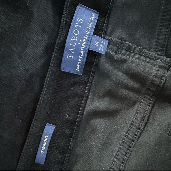 Talbots Simply Flattering Collection Black Straight Leg Pants, Corduroy, size 14 - Picture 8 of 8